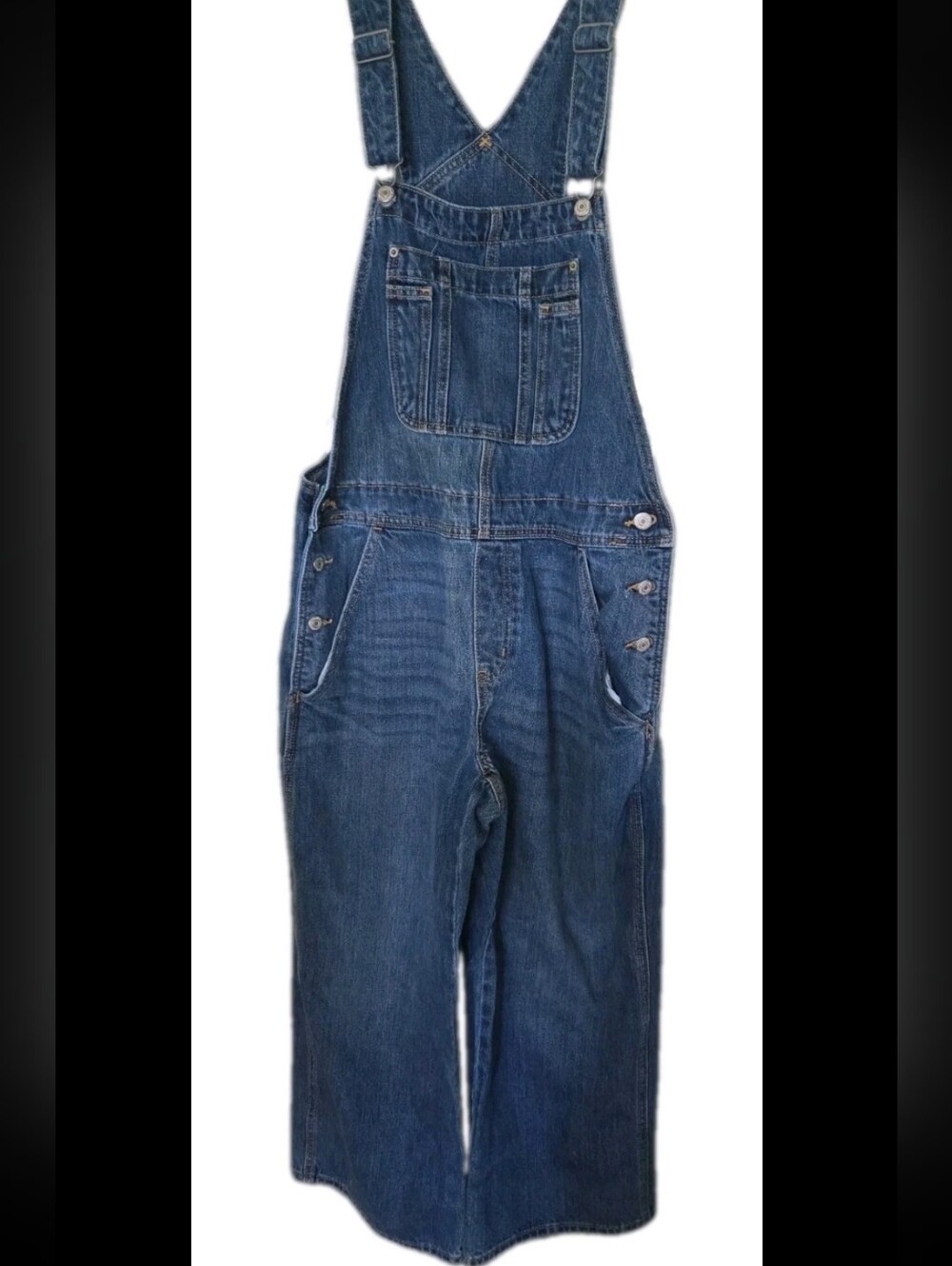 Old Navy Baggy Wide-Leg Denim Overalls - Blue 12 Petite Boho Cottagecore